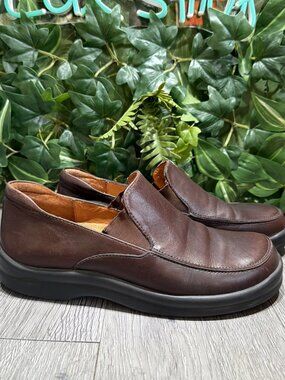 Footprints By Birkenstock Size 10 EUR 41 Brown Leather Moc Toe Slip On Loafer